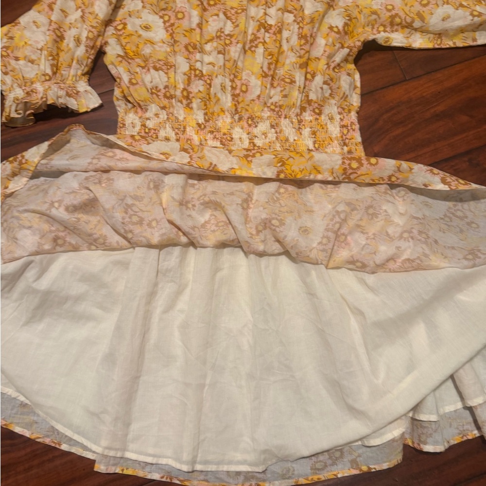 Christy Dawn Yellow Floral Puff-Sleeve Mini Dress with Smocked Waist - Picture 16 of 16